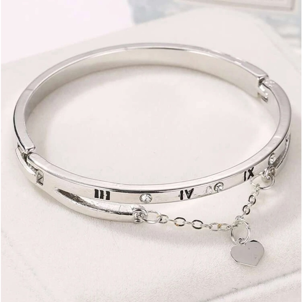 Silver Tone Roman Numerals Bracelet